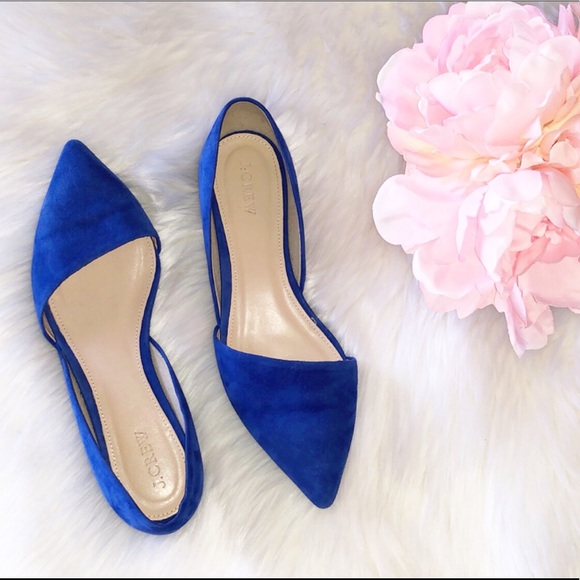 J. Crew Shoes - J. CREW Blue Suede Leather Flats